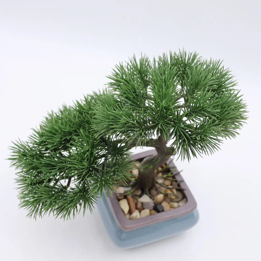 Real Touch Simulation Green Plant Mini Artificial Bonsai Indoor Decoration with Pot